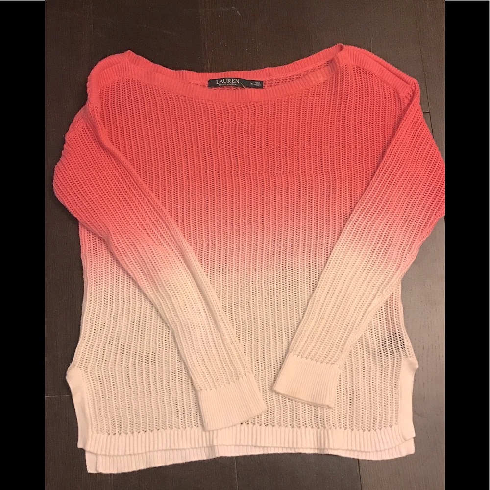 Ralph Lauren pink white ombré net top medium - Picture 1 of 3